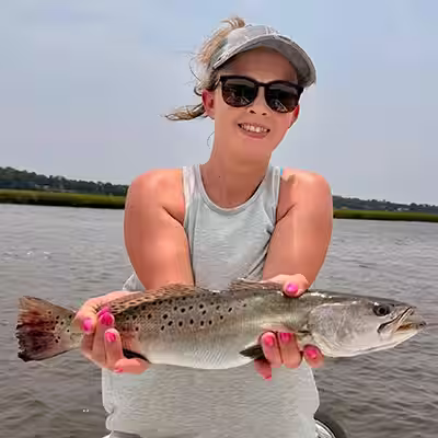 Speckled Trout caught while fishing charter with Salty Dawg Fishing Charters in Ocean Isle Beach NC