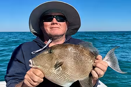 Triggerfish caught while bottom fishing with Salty Dawg Fishing Charters in Ocean Isle Beach NC