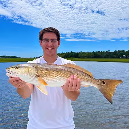 Upper slot redfish caught in Ocean Isle Beach NC